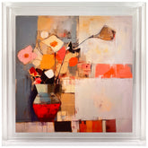 Still Life Flowers II - High Resolution Giclee Printed Canvas Framed in Contemporary Clear Acrylic Frame